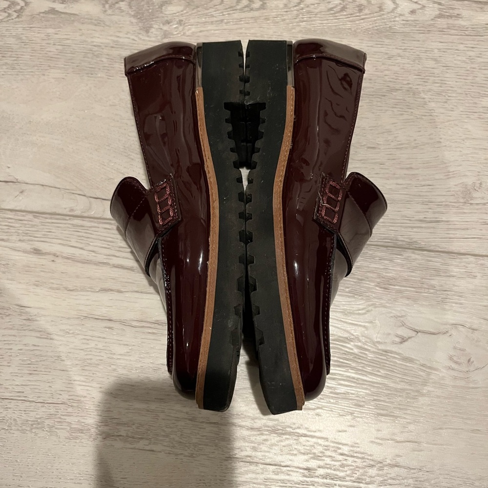 Franco Sarto Burgundy Patent Loafers